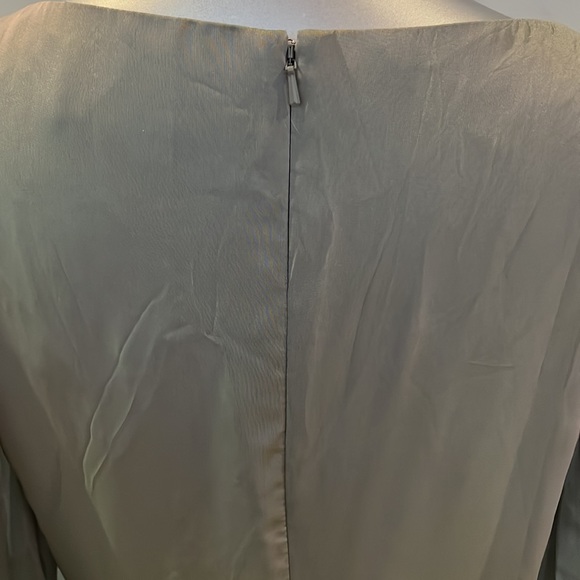 Mac Duggal SHEER BLOUSON SLEEVE SURPLICE GOWN Sage 67873 - Picture 15 of 17